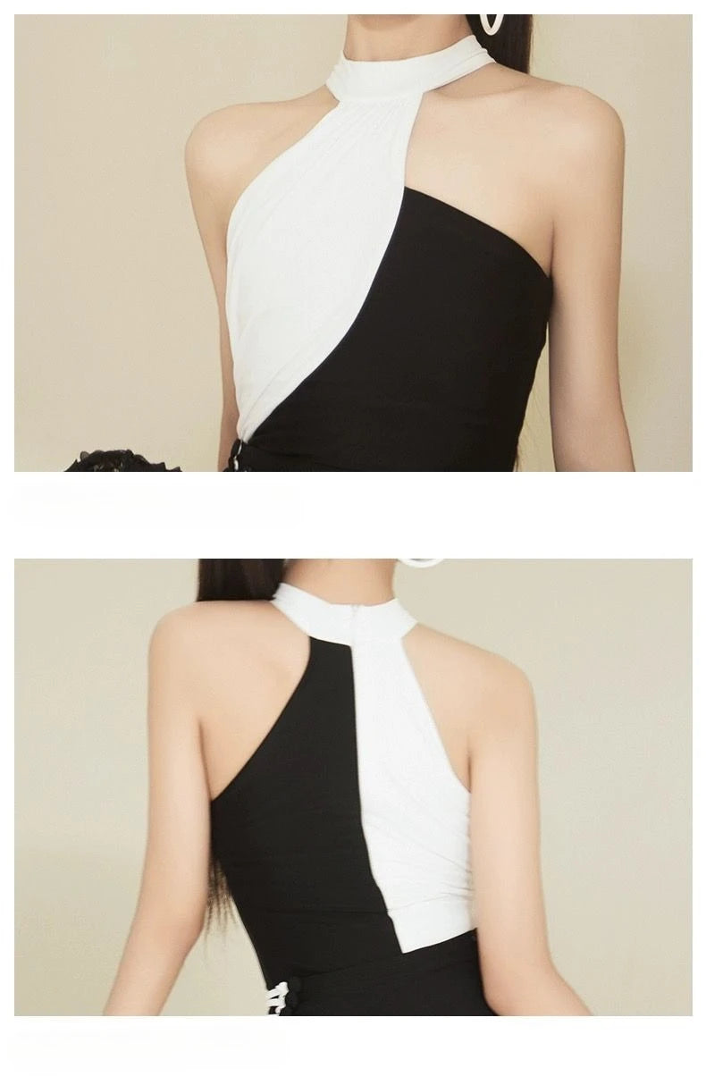 2025 Fashion Kids Professional Latin Dance Dresses for Girls Halter Latin Dance Performance Dress Samba Salsa Rumba Dance Wear