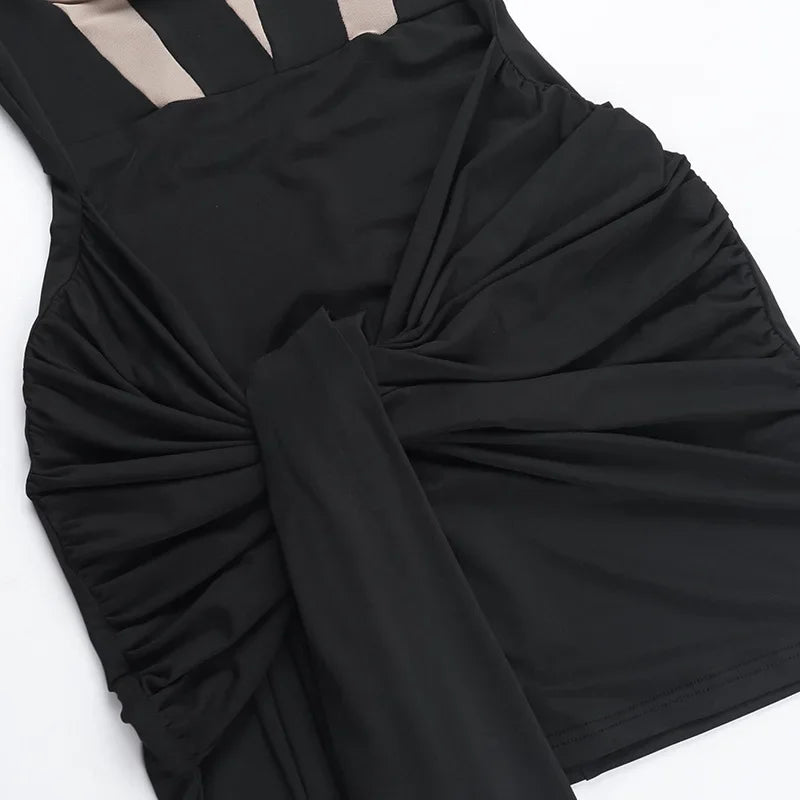 2025 Latin Dance Dress Women Black Halter Sleeveless Ballroom Sexy Skirt Cha-cha Tango Samba Dance Training Performance Costume