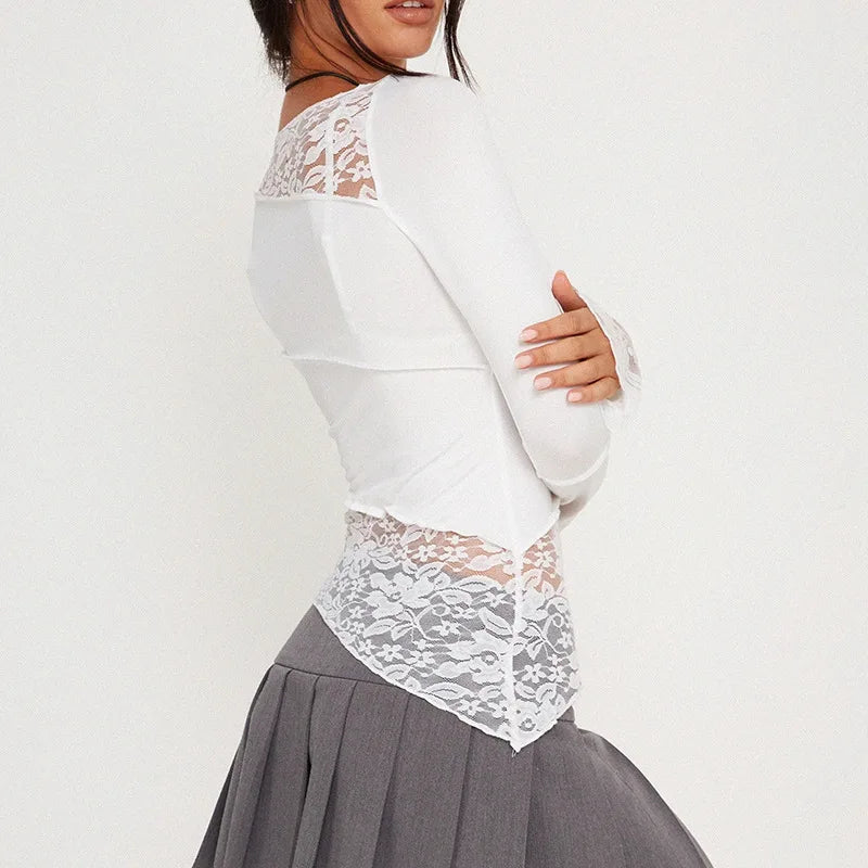 2025 New Latin Dance Top for Women Black Long Sleeve Lace Tight T-shirt Chacha Samba Modern Dance Training Performance Clothing