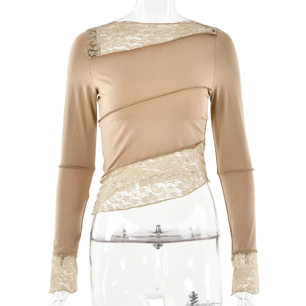 2025 New Latin Dance Top for Women Black Long Sleeve Lace Tight T-shirt Chacha Samba Modern Dance Training Performance Clothing