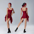 2025 Summer Latin Dance Set Professional Dress for Girls Red Latin Dance Clothing Kids Samba Chacha Salsa Latin Dance Costumes