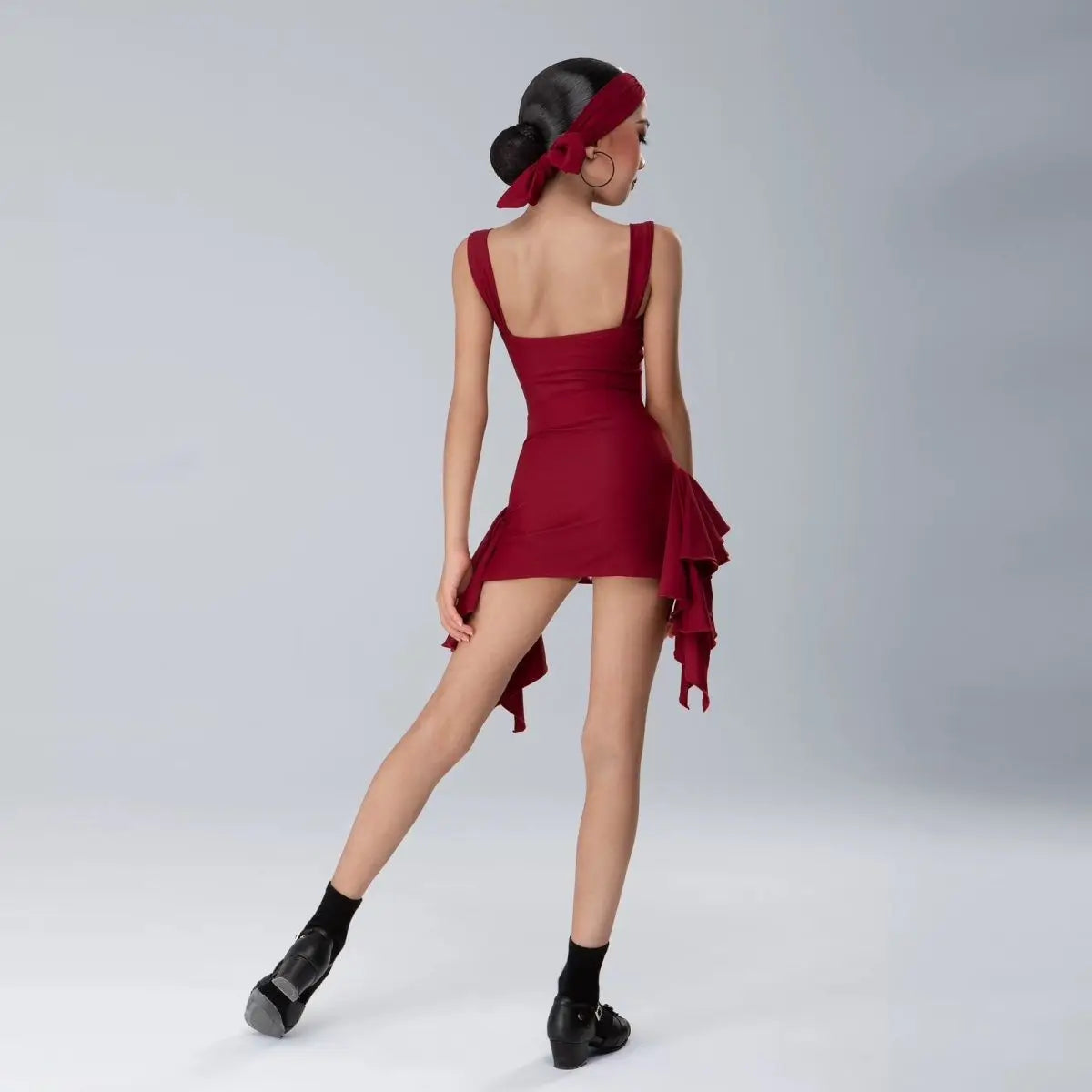 2025 Summer Latin Dance Set Professional Dress for Girls Red Latin Dance Clothing Kids Samba Chacha Salsa Latin Dance Costumes