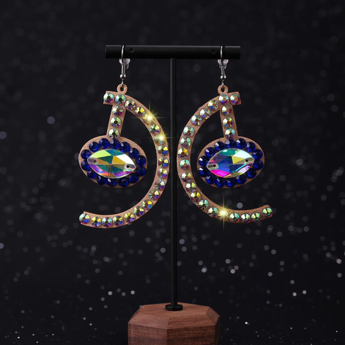 Adult  Belly Dance Earring Manual Diamond-Studded Eardrop Female Rhinestone Matching Exquisite Performance Accessories