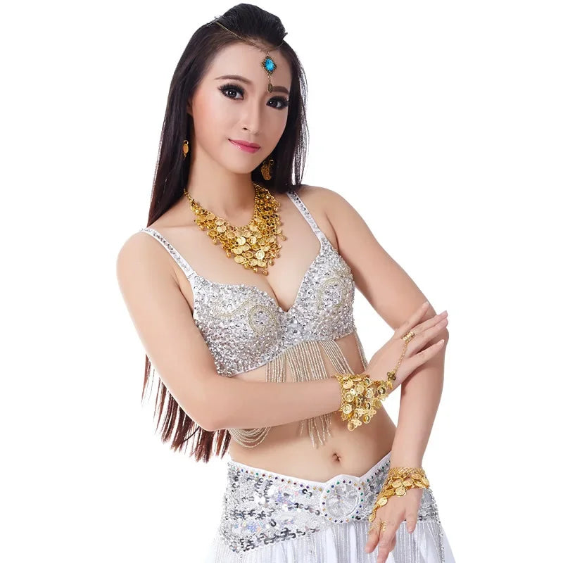 Belly Dance Costumes Senior Sexy Embroidery Tassel Beads Belly Dance Bra for Women Belly Dancing Bra Tops