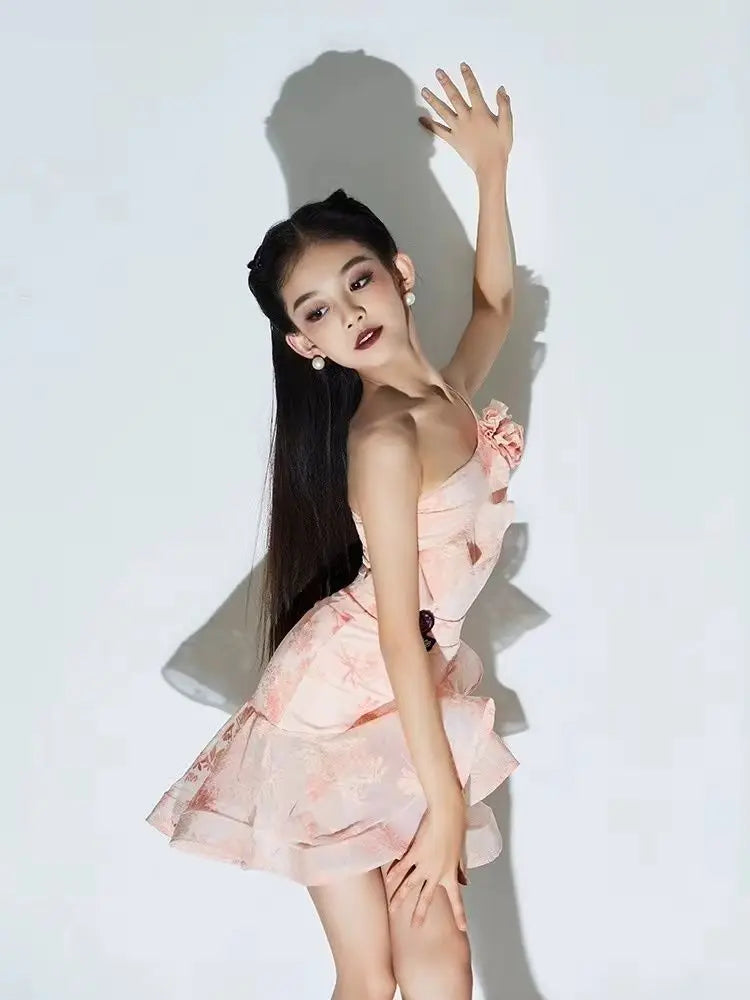 Cha Cha Rumba Tango Latin Dance Dress for Girls Samba Salsa Dancing Costume Kids Professional Competition Ballroom Dance Dresses