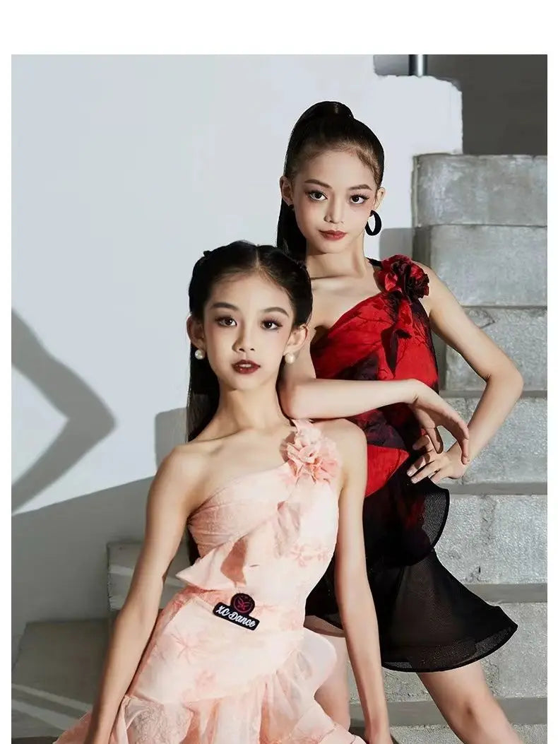 Cha Cha Rumba Tango Latin Dance Dress for Girls Samba Salsa Dancing Costume Kids Professional Competition Ballroom Dance Dresses