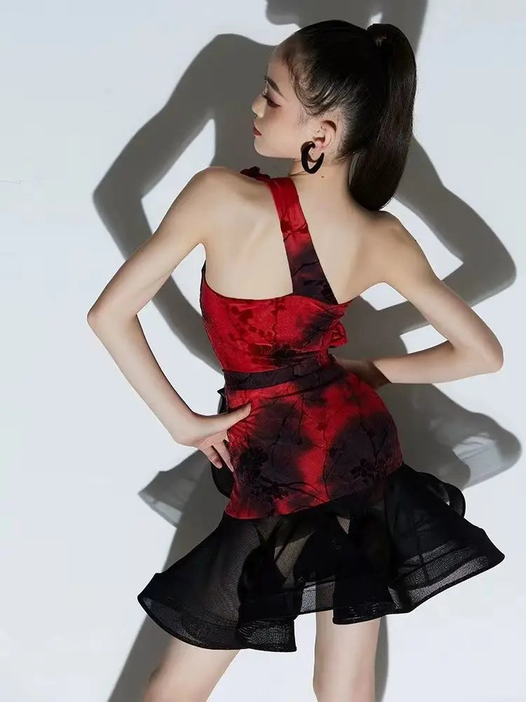 Cha Cha Rumba Tango Latin Dance Dress for Girls Samba Salsa Dancing Costume Kids Professional Competition Ballroom Dance Dresses