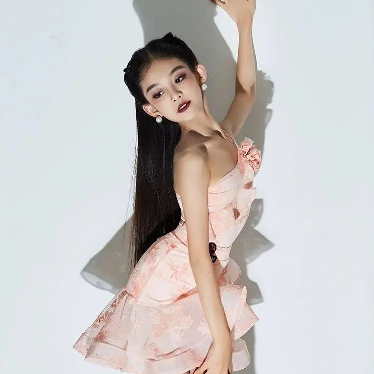 Cha Cha Rumba Tango Latin Dance Dress for Girls Samba Salsa Dancing Costume Kids Professional Competition Ballroom Dance Dresses