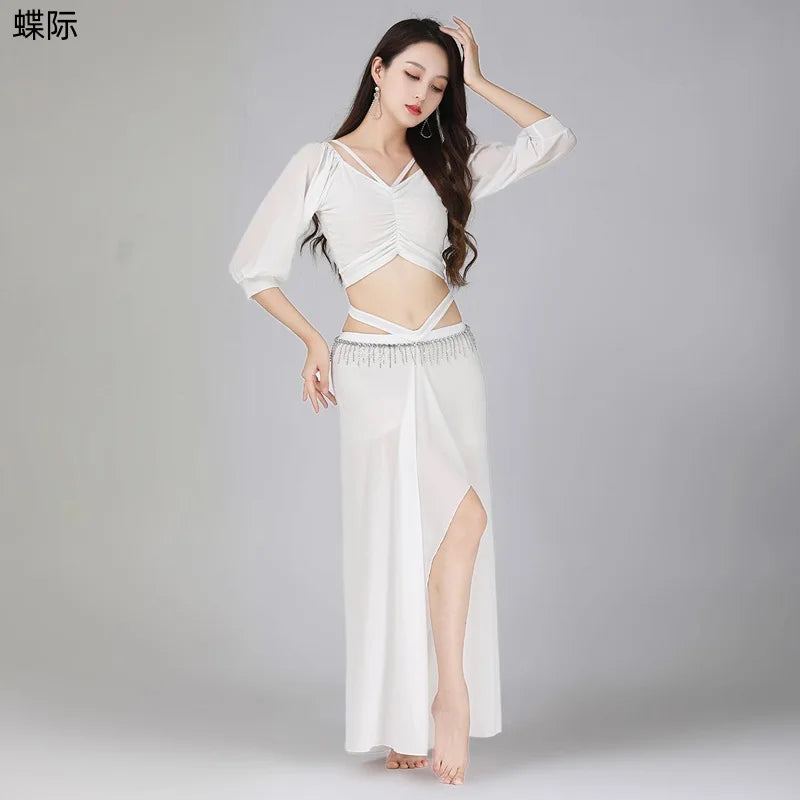 Dance Dress Practice Suit Belly Dance Practice Suit Large Mesh Sexy Performance Suit 2025 New Spring/summer Line Dance Costume