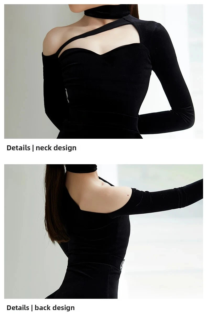 Fashion Black Latin Dance Dress for Grils Professional Costume Samba Cha-cha Child Ballroom Dance Competition Clothing 2025 New