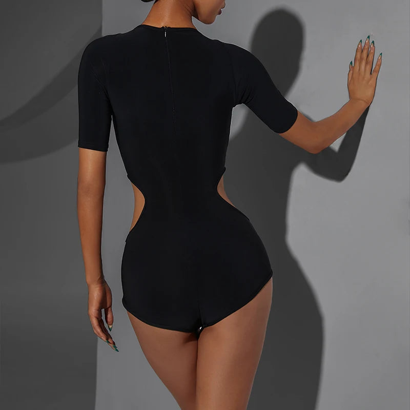 New Women Latin Dance Leotard Black Hollow Out Top Tassel Skirt Suit National Standard Dance Cha-cha Samba Training Set Costume